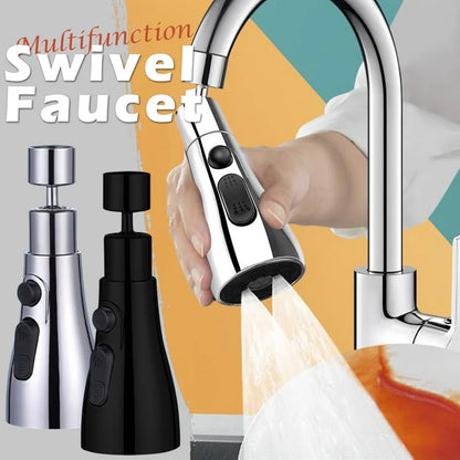 Universal 360° Rotating Kitchen Faucet Extender – Plastic Splash Filter