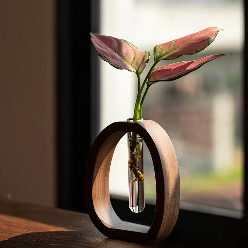 Walnut Solid Wood Flower Vase