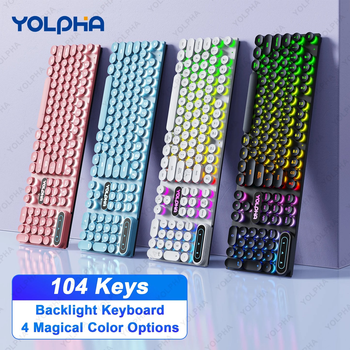 104-Keys RGB Backlit Wired Gaming Keyboard – Ergonomic Design for PC, Laptop, and Office Use