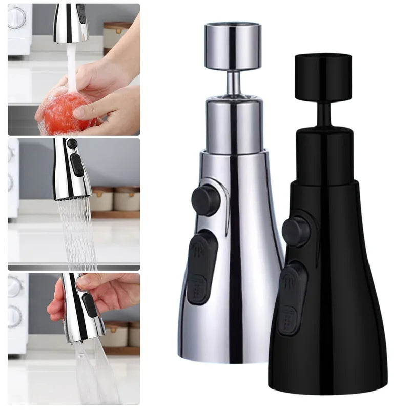 Universal 360° Rotating Kitchen Faucet Extender – Plastic Splash Filter