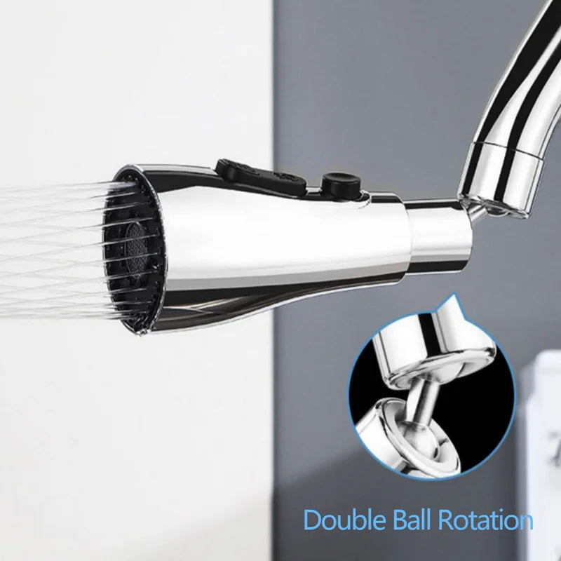 Universal 360° Rotating Kitchen Faucet Extender – Plastic Splash Filter