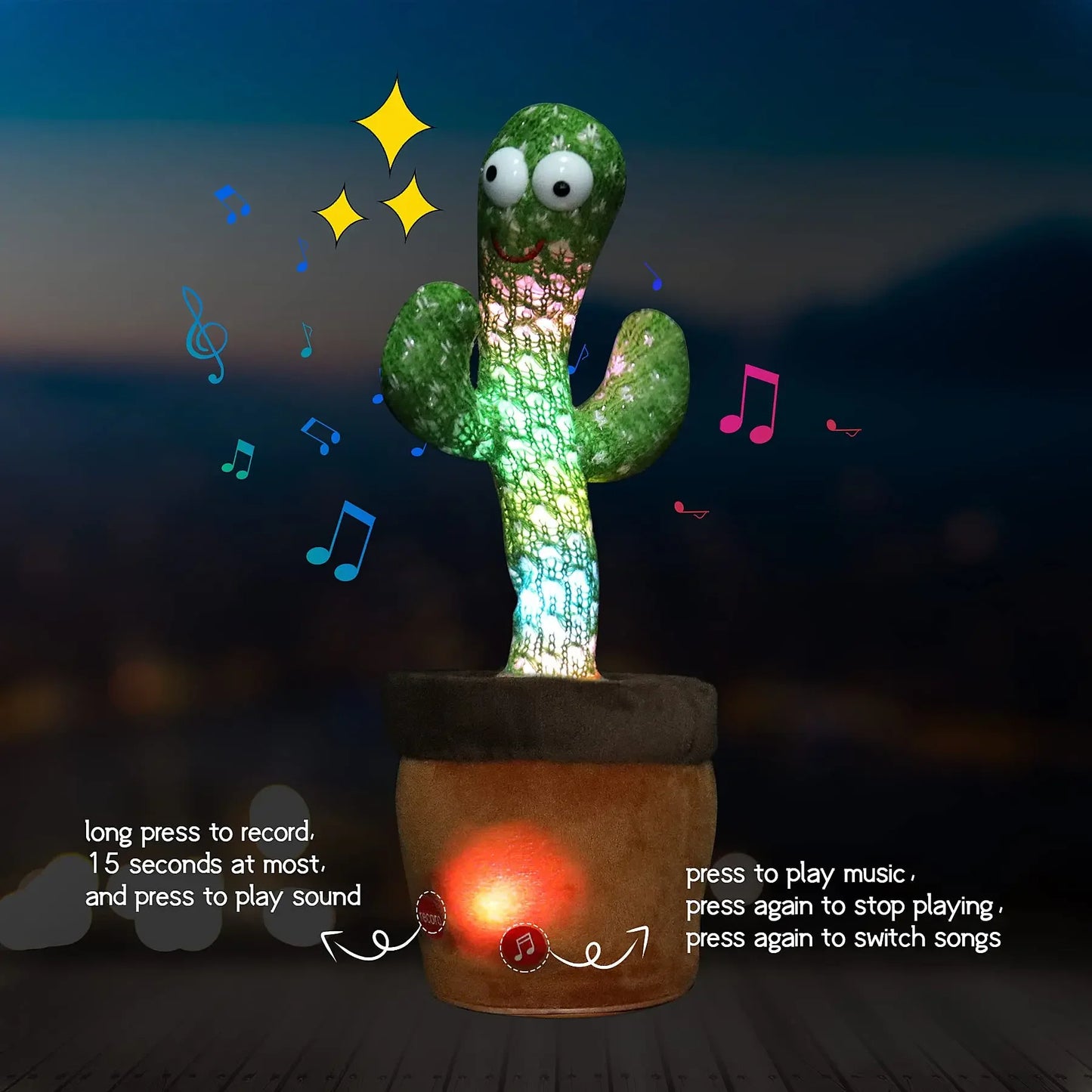 Rechargeable Dancing Cactus Plush Toy