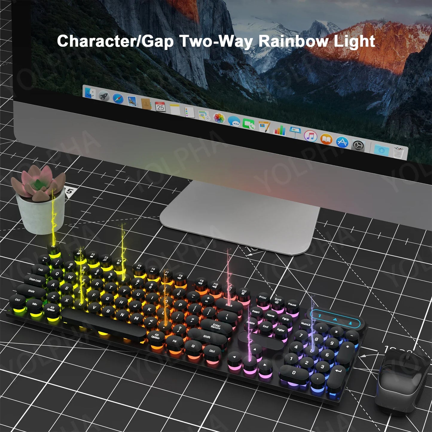 104-Keys RGB Backlit Wired Gaming Keyboard – Ergonomic Design for PC, Laptop, and Office Use