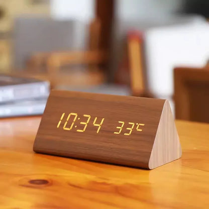 Wooden LED Alarm Clock