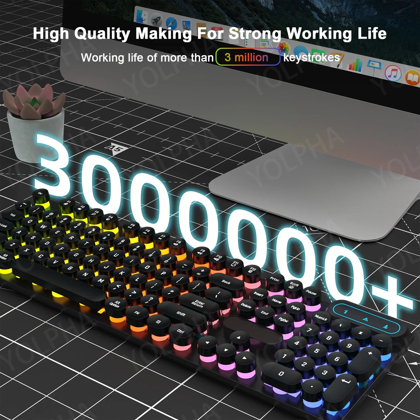 104-Keys RGB Backlit Wired Gaming Keyboard – Ergonomic Design for PC, Laptop, and Office Use