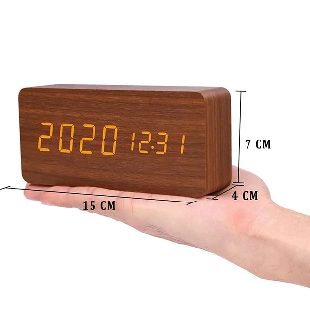 Wooden LED Alarm Clock