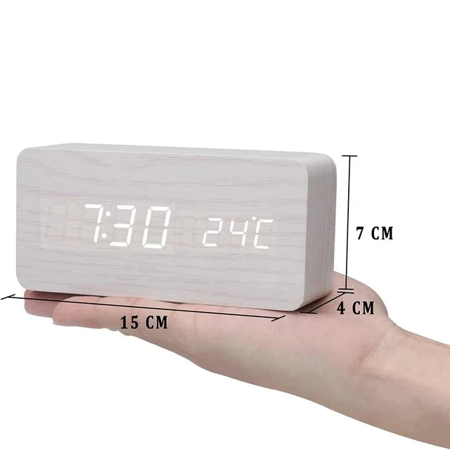 Wooden LED Alarm Clock