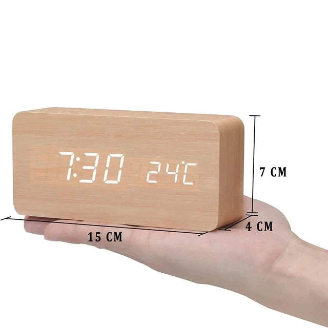 Wooden LED Alarm Clock